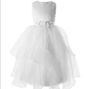 NWT adorable white formal dress, girls size 7